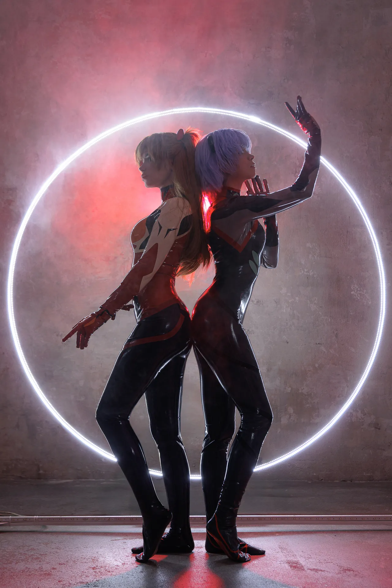 Caterpillarcos Asuka and Rei Plugsuits